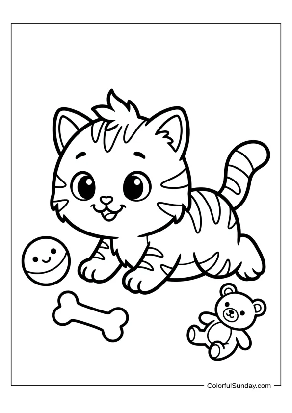 Adorable baby Garfield crawling coloring sheet