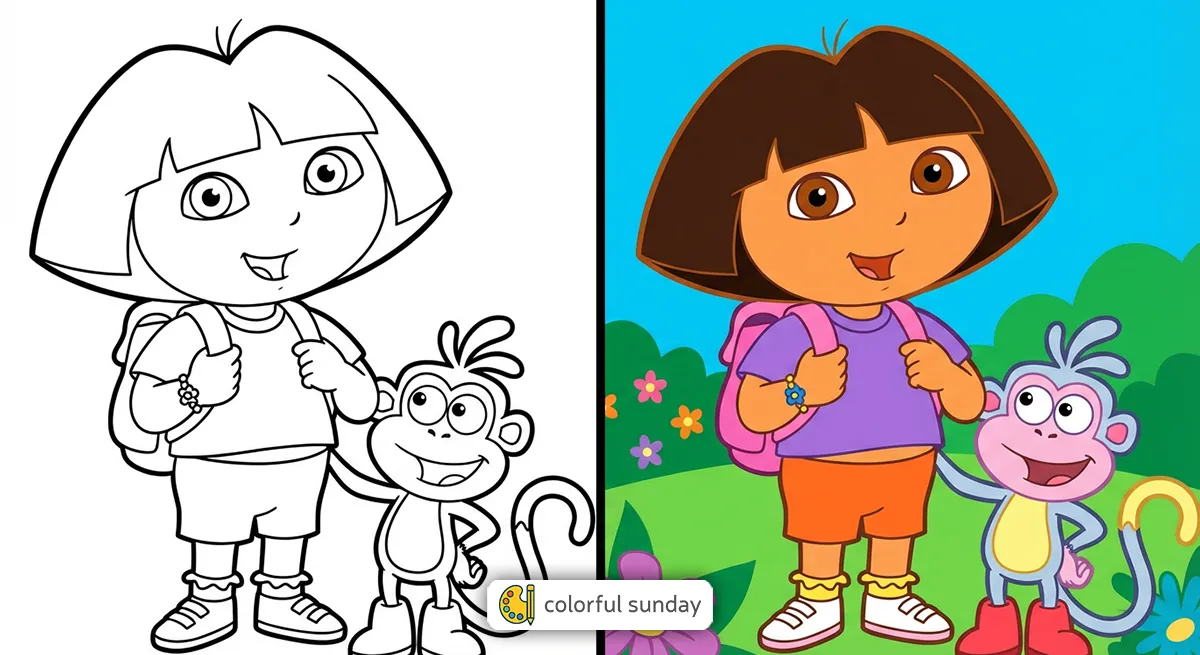 56 Free Printable Dora the Explorer Coloring Pages