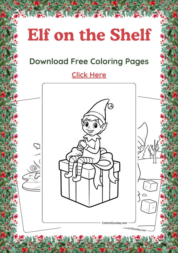 Elf on the Shelf coloring pages for Christmas Elf on the Shelf coloring pages for Christmas