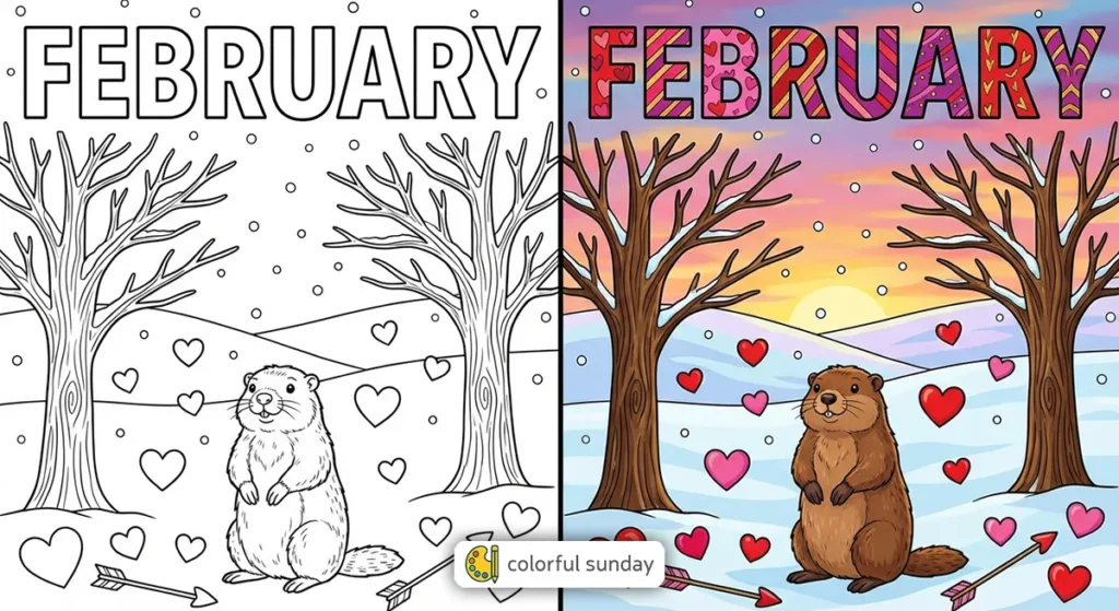 February Coloring Pages