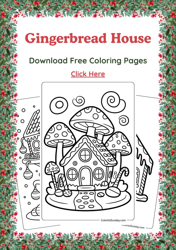 Gingerbread House coloring pages for Christmas Gingerbread House coloring pages for Christmas