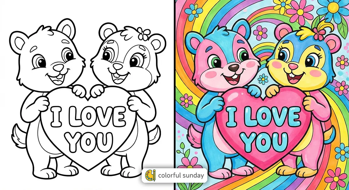 58 Free Printable I Love You Coloring Pages