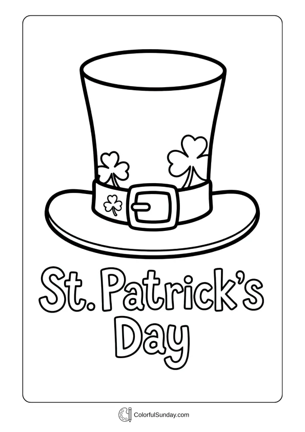 A tall iconic hat rises proudly in this St. Patrick’s Day themed coloring page.