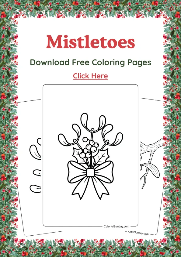 Mistletoe coloring pages for Christmas Mistletoe coloring pages for Christmas