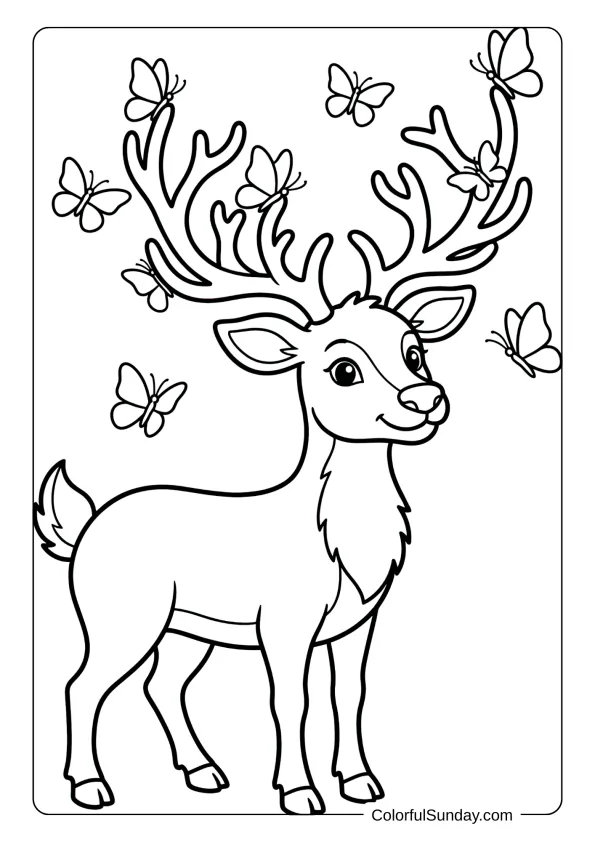 45 Reindeer Coloring Pages (Free PDF Printables)