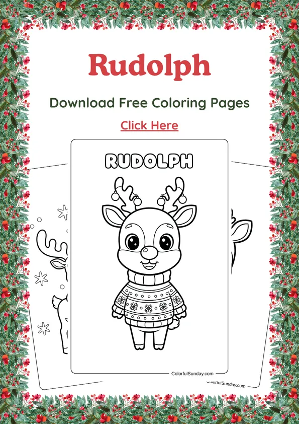 Rudolph coloring pages for Christmas Rudolph coloring pages for Christmas