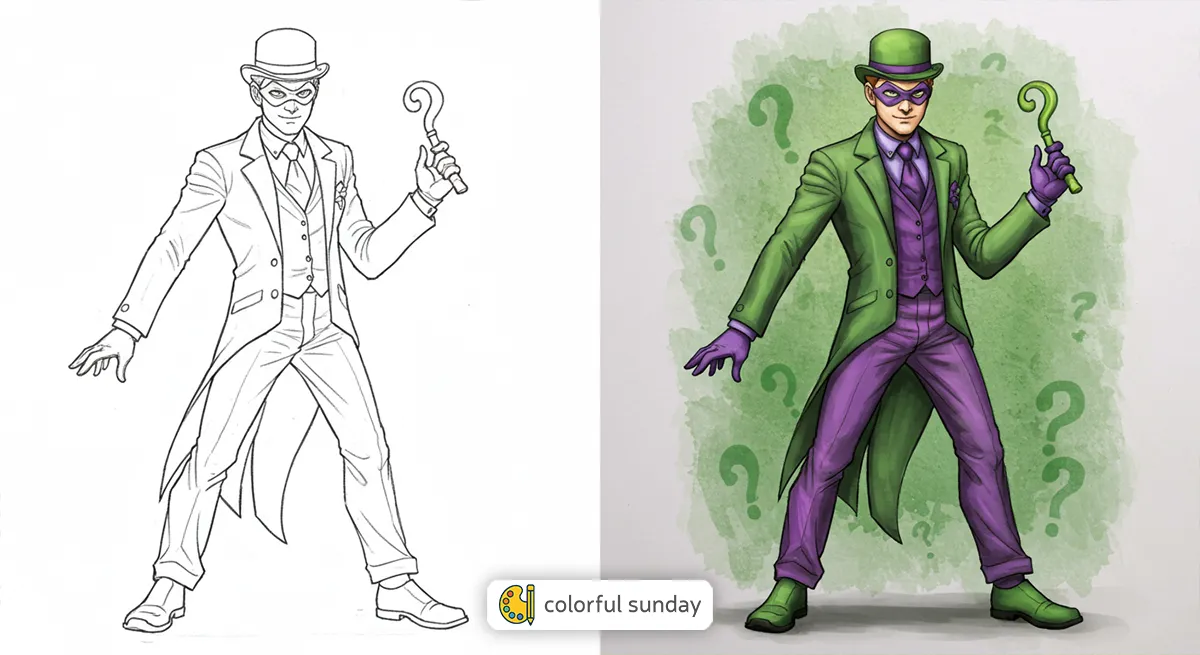 The Riddler Coloring Pages