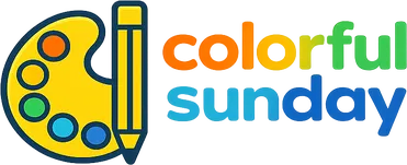 colorful sunday logo with palette colorful sunday logo with palette