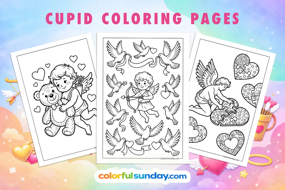 54 Free Printable Cupid Coloring Pages