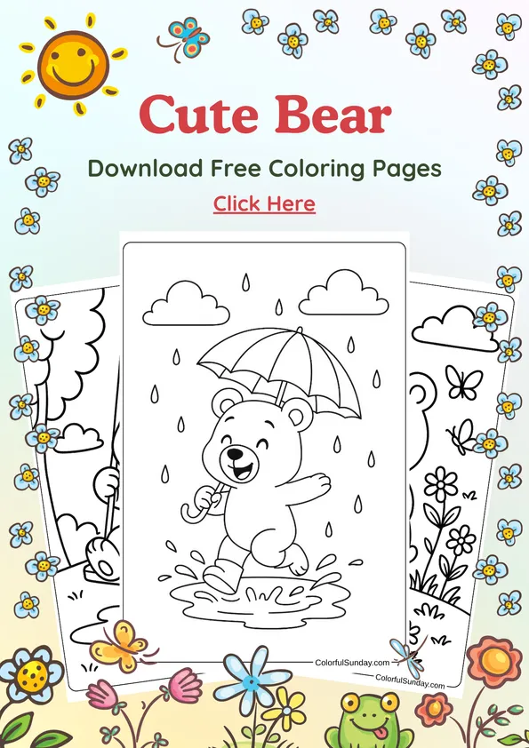 cute bear coloring pages cover