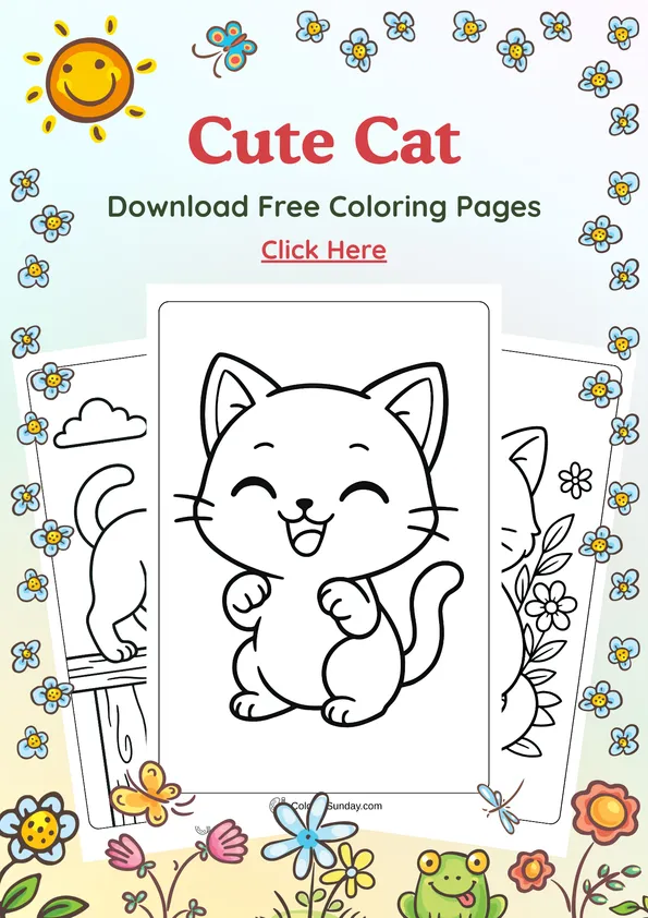 cute cat coloring pages cover
