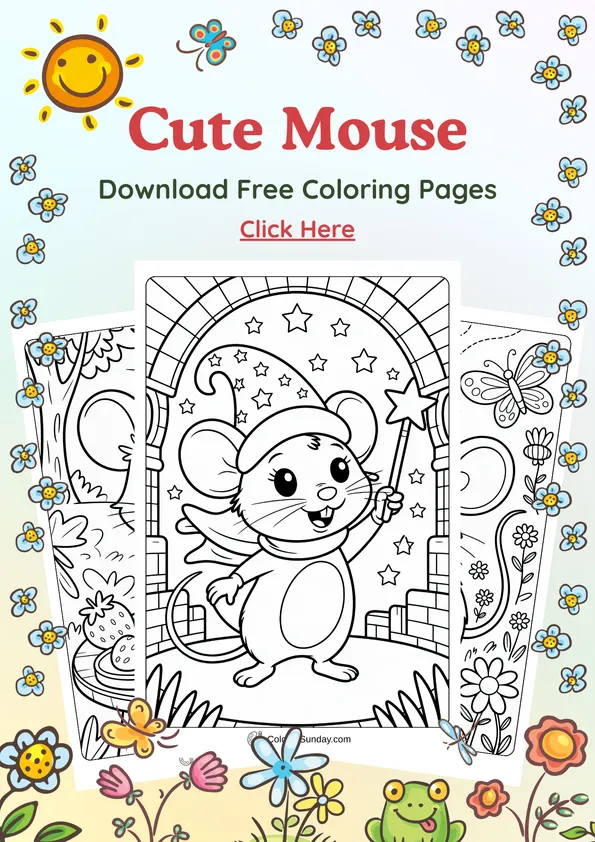 cute mouse coloring pages cover