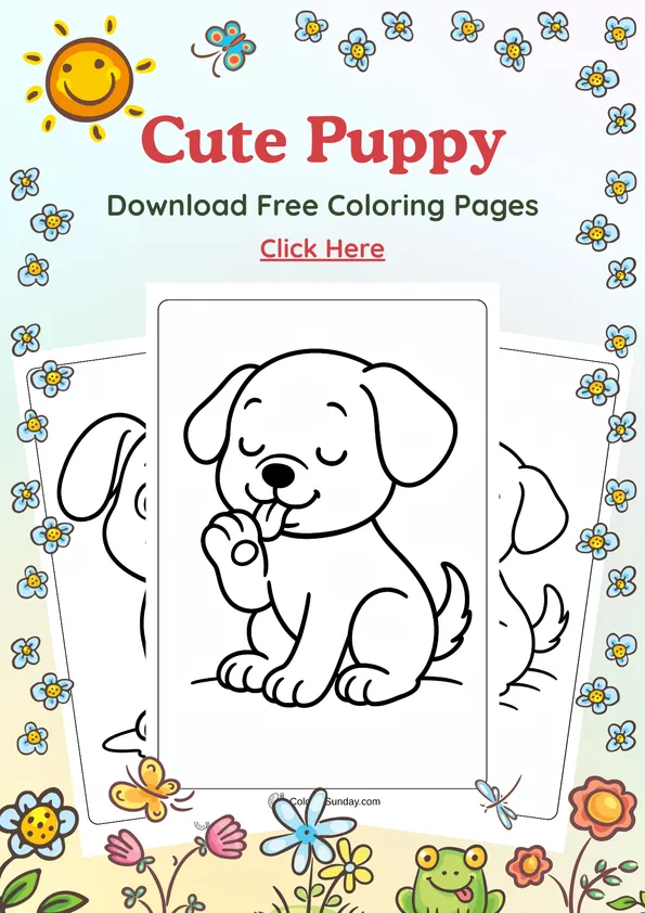 cute puppy coloring pages cover