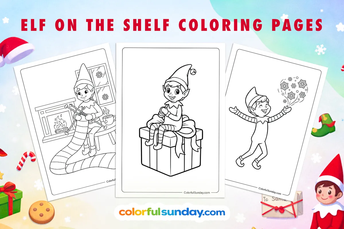 44 Elf on the Shelf Coloring Pages (Free PDF Printables)