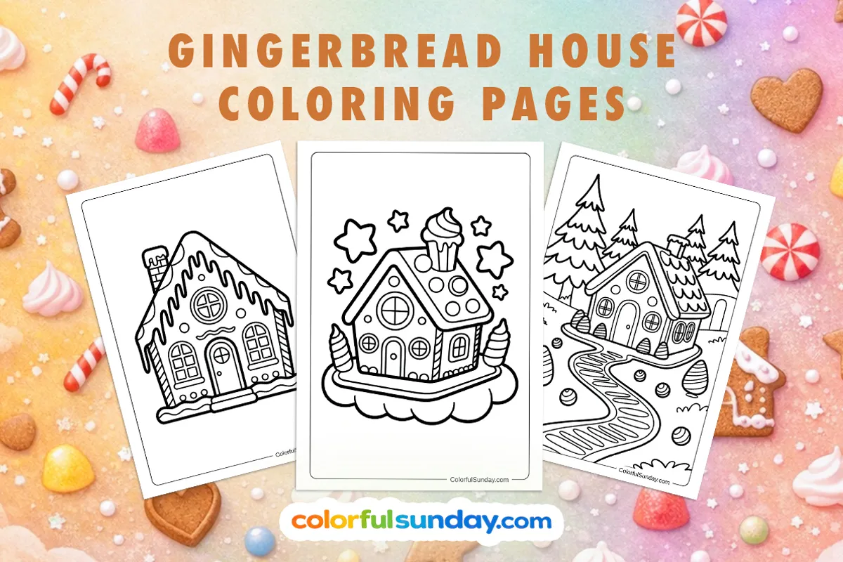 35 Gingerbread House Coloring Pages (Free PDF Printables)