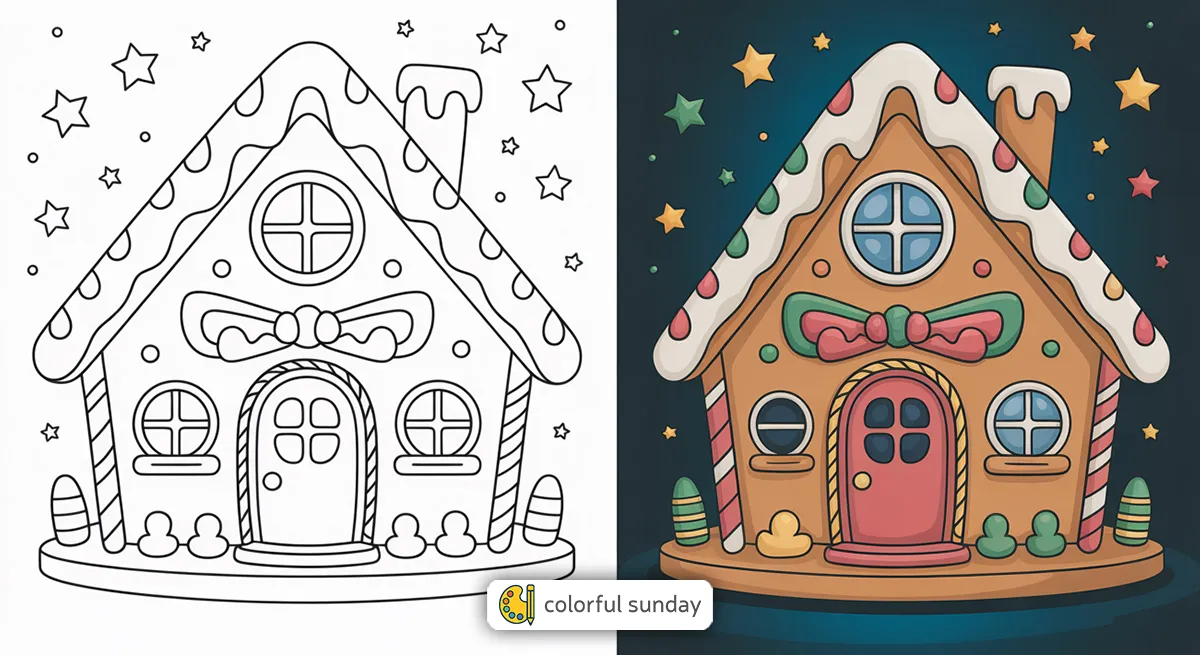 Gingerbread House Coloring Pages