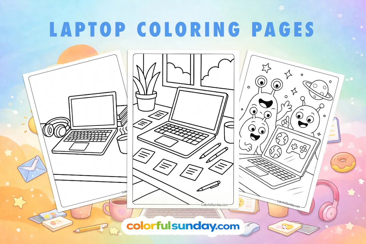 32 Laptop Coloring Pages (Free PDF Printables)