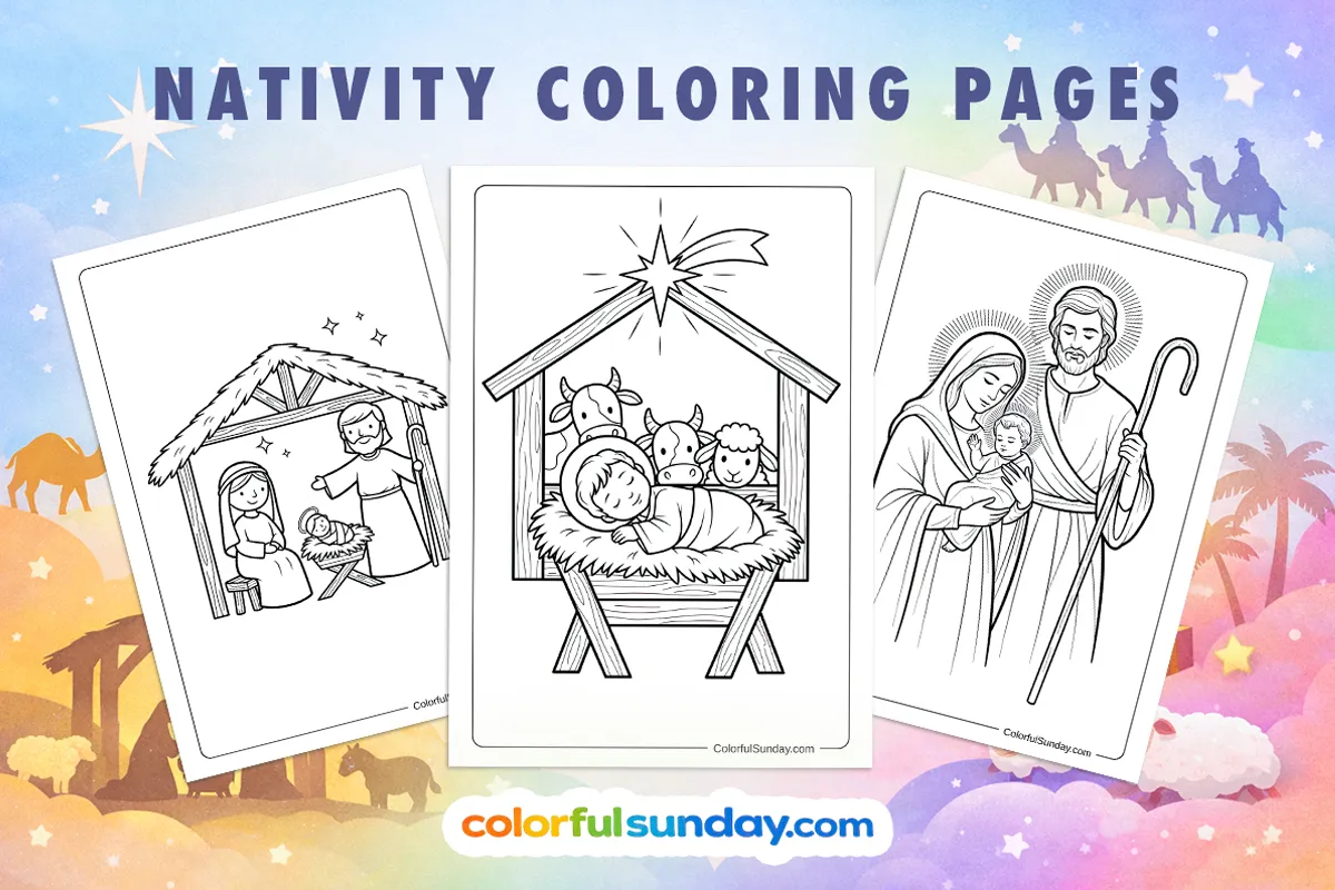 25 Nativity Coloring Pages (Free PDF Printables)