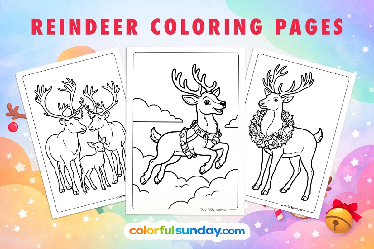 45 Reindeer Coloring Pages (Free PDF Printables)