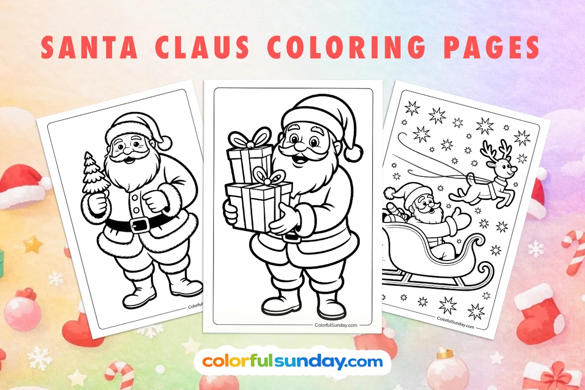 88 Santa Claus Coloring Pages (Free PDF Printables)