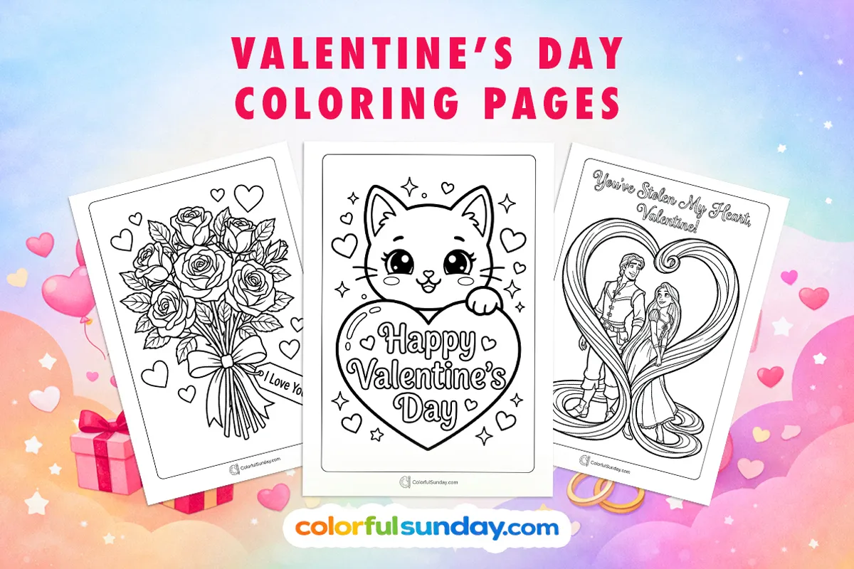 62 Valentine’s Day Coloring Pages (Free PDF Printables)