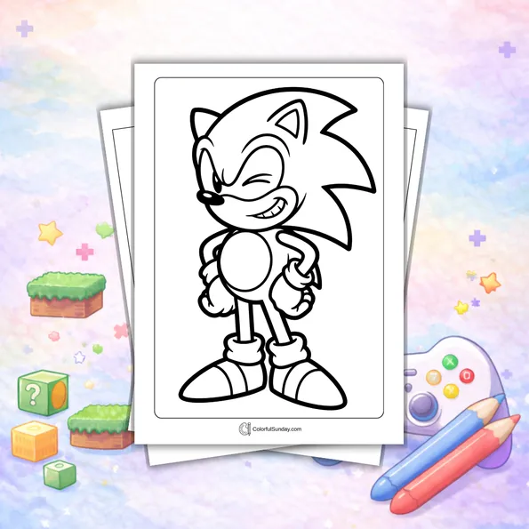 video games coloring pages cover square image